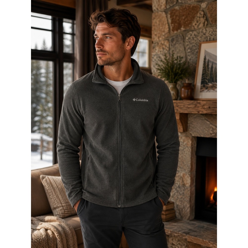 Columbia Fleece Jacket Mens Large Gray Gorpcore Outdoors Hiking WM3220